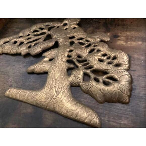 Mid Century BRASS Bonsai Tree - Made in India - Vintage Tree of Life Hanging - Picture 2 of 10
